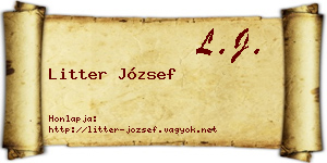 Litter József névjegykártya