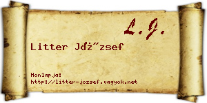 Litter József névjegykártya